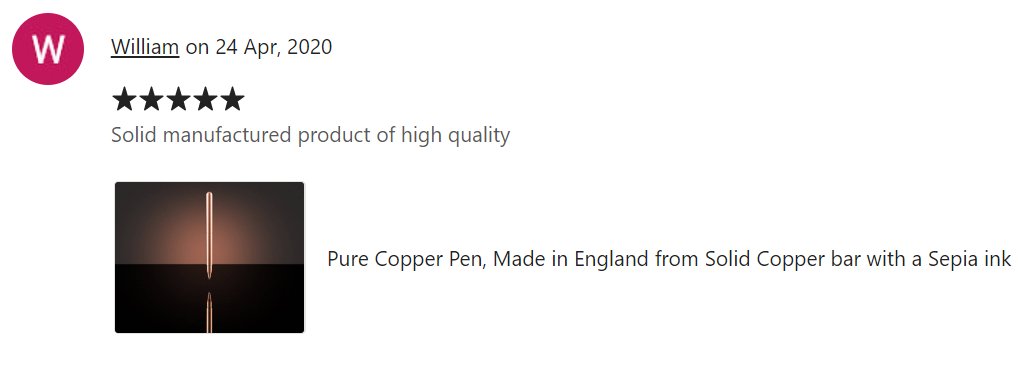 thecoppercouk's tweet photo. A big shout out to our customers sharing their love for #thecoppercollection #theinderpen #thebrassegg #copperpen  #reviews #customer #britishmade #britishbusiness #solidcopperpen https://t.co/0LocdajLRv