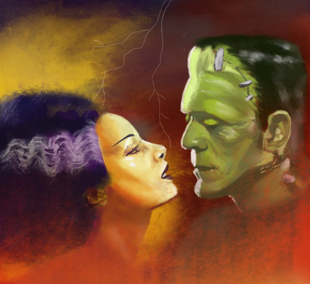 taps_andy's tweet photo. "Woman, friend, wife"
.
.
#Frankenstein #brideoffrankenstein #ArtistOnTwitter #oil #universalmonsters #love #popculture #man #woman #illustration https://t.co/blFdskhHqh