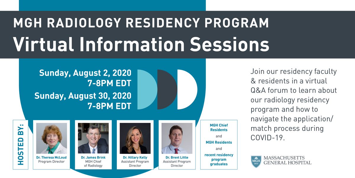 hillaryrkelly's tweet photo. #MedStudentTwitter - are you applying in Radiology?! We want to hear👂from you!! Join us 1 week from today for a fun way to meet &amp; chat with our residents during our 1st Virtual Info Session; Register &amp; send us your ?s about #MGHRadRes &amp; the upcoming virtual application season https://t.co/YhkquAFLm4