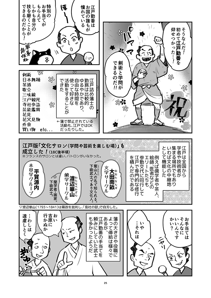 #江戸時代の経済入門 #26

250もの大名家が行ったりきたり!

参勤交代は江戸時代の経済を動かした・・・!!

武士は江戸で、何をしてたかって⁉️

それが、意外と楽しんでたようです?

໒( ̿・ ᴥ ̿・ )ʋ

1〜20話はKindleで無料公開中!
https://t.co/NDCZWTkqG8

#経済歴史マンガ @keizai_manga 