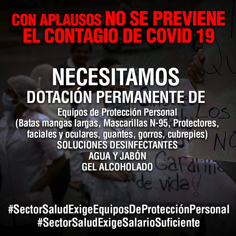 Sharo1412's tweet photo. El sector Salud Venezolano Necesita dotación Permanente de EPP para prevenir contagio de COVID19, Soluciones desinfectantes,agua y jabón,pero además un salario Suficiente para alimentar a su familia.
#SectorSaludExigeEquiposDeProteccionPersonal
#SectorSaludExigeSalarioSuficiente https://t.co/uk3FPB1Xl6