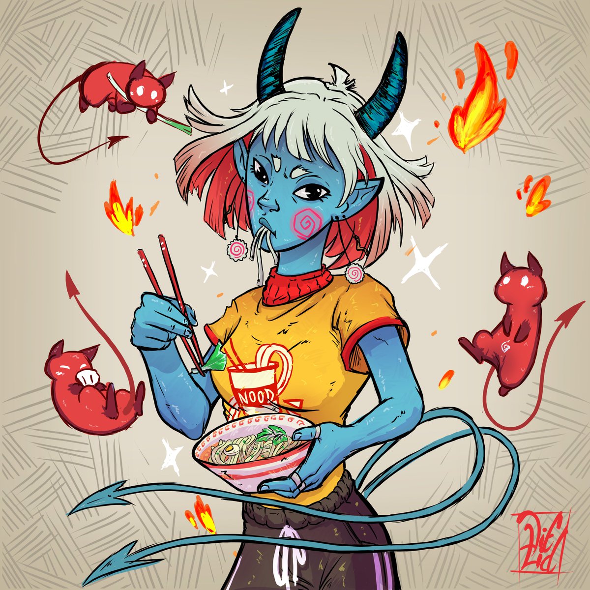 DiegoLder1's tweet photo. Nuevo #drawthisinyourstyle inspirado en la obra original de @_chetom
Espero que os guste!
#DieLid
#drawthisinyourstylechallenge
#Demon #demongirl #fullcolor #drawing #drawoftheday #artistoninstagram #ramen #eating #eatingramen #fanart #horns #digitalcolor #digitalart https://t.co/lv74GMiFF4