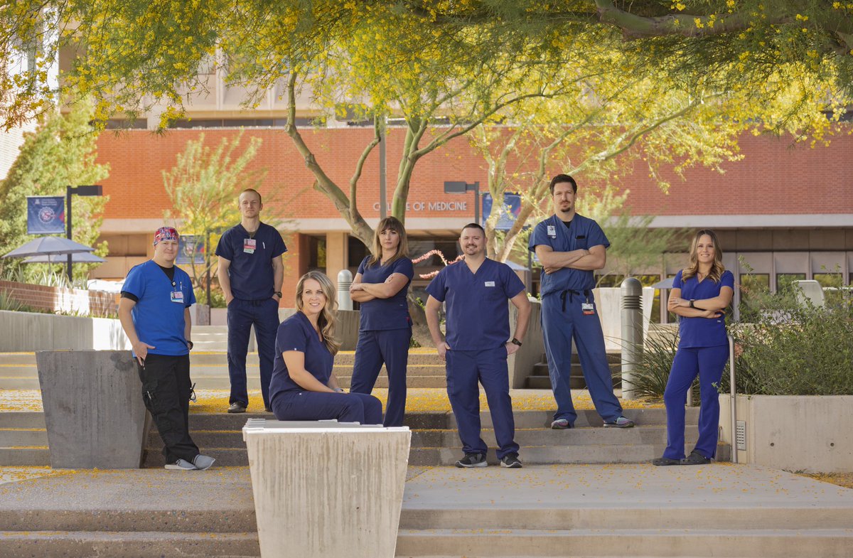 LeslieABrown1's tweet photo. This crew. π Kicking #COVIDγΌ19 for the last 137 days and counting together. Wouldnβt want to be on the frontlines with anyone else. π₯ @AZTraumaCats @uarizona #squadgoals #bannerstrong #workfamily https://t.co/XhQJpwNtgs