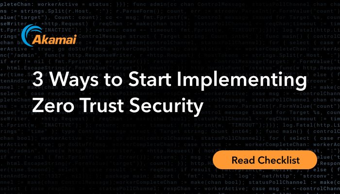 Akamai's tweet photo. Transitioning to a #ZeroTrust architecture doesn’t have to be overwhelming. Learn how to get started: https://t.co/C2hMZF7QS3 https://t.co/pknTlGNjxE