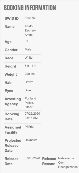 Seattle-area Google engineer, Zachary Ames Trudo, was arrested at the antifa riot in Portland, Ore. The 32-year-old is charged w/assault, attempting escape, resisting arrest & more. He was quickly released.  #PortlandRiots  #BlackLivesMatter    http://archive.vn/tBWhz 