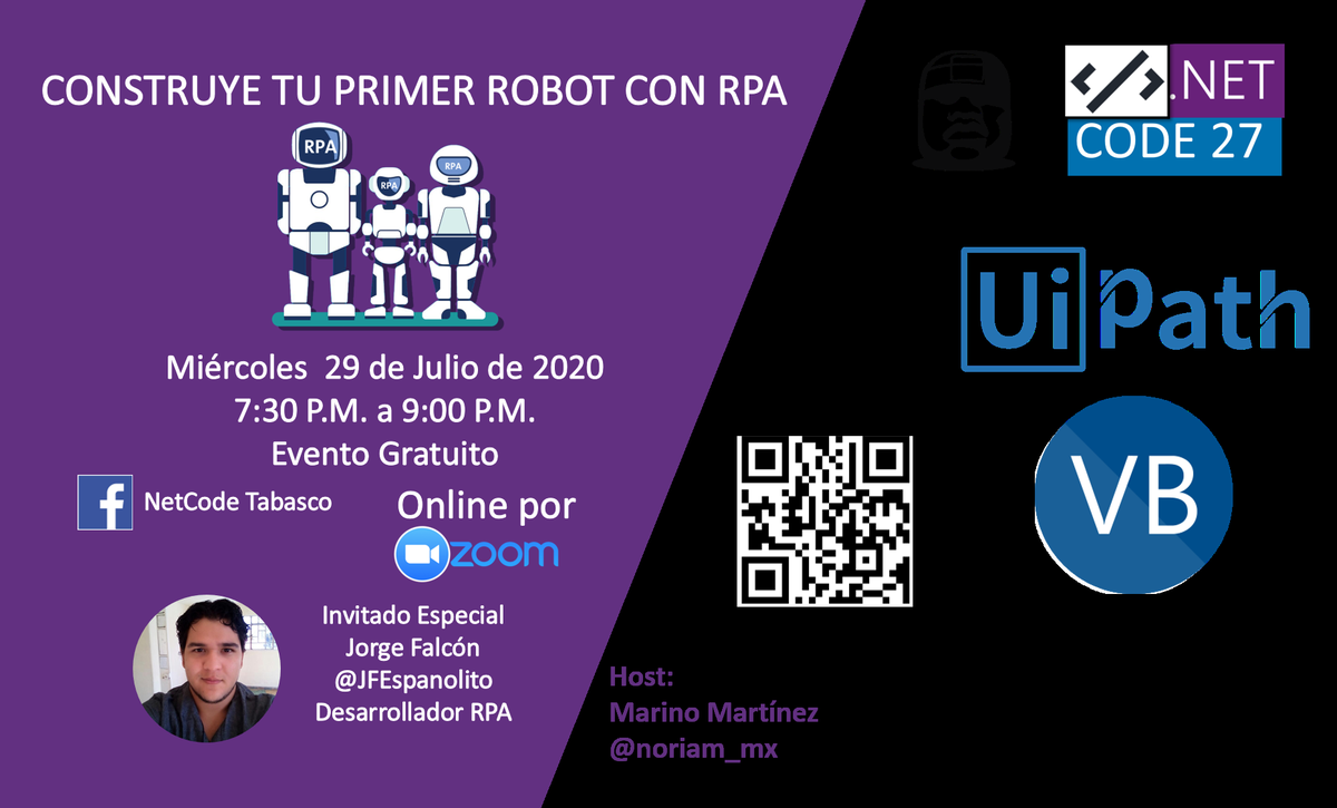 netcode27's tweet photo. Señores ya está el evento oficial de #RPA con Alejandro Falcón no se lo pueden perder, estará INCREÍBLE!! #netcode27 https://t.co/74G5IkwYGt