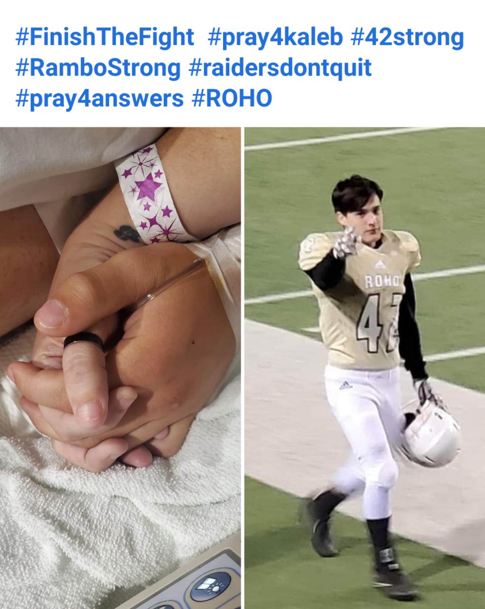 raiderfball's tweet photo. #FinishTheFight #pray4kaleb #42strong #RamboStrong #raidersdontquit #pray4answers #ROHO #txhsfb https://t.co/hpAcT8cl3L