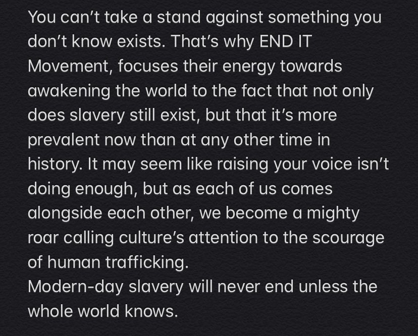 tommy_geraci_'s tweet photo. #HOPE - Help Other People Everyday #enditmovement❌ 
“Nothing happens just because we are aware of modern-day slavery, but nothing will ever happen until we are. ” - Gary Haugen, CEO of International Justice Mission Go check out @enditmovement 
#humantrafficking #slavery https://t.co/KrnAoegxTg