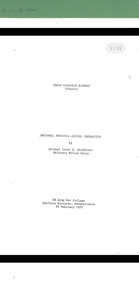 87. His disgraced FEMA director,who was later forced to resign, in 1970, wrote a thesis outlining a military plan for the forcible relocation of millions of black Americans to concentration camps in the event of a national emergency involving racial strife.(h/t  @malpertuis)