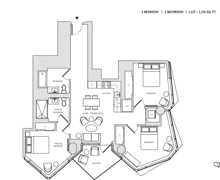 is it a minor point to complain about the bedrooms being so far from the bathrooms? maybe, unless you're talking about, say, a 3 bdrm apt