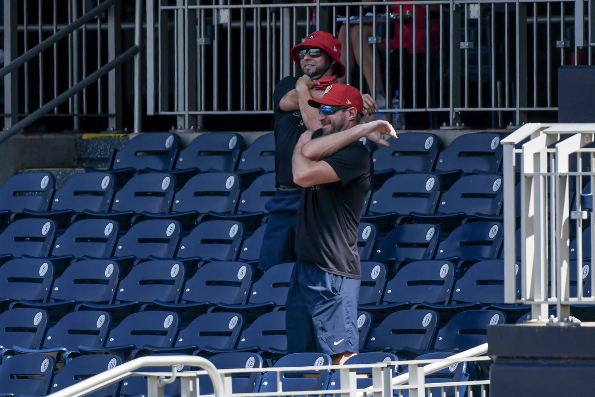 Nationals's tweet photo. Fans at Nationals Park take part in the 7th-inning stretch.

#NATITUDE https://t.co/FXtwUj6c6K
