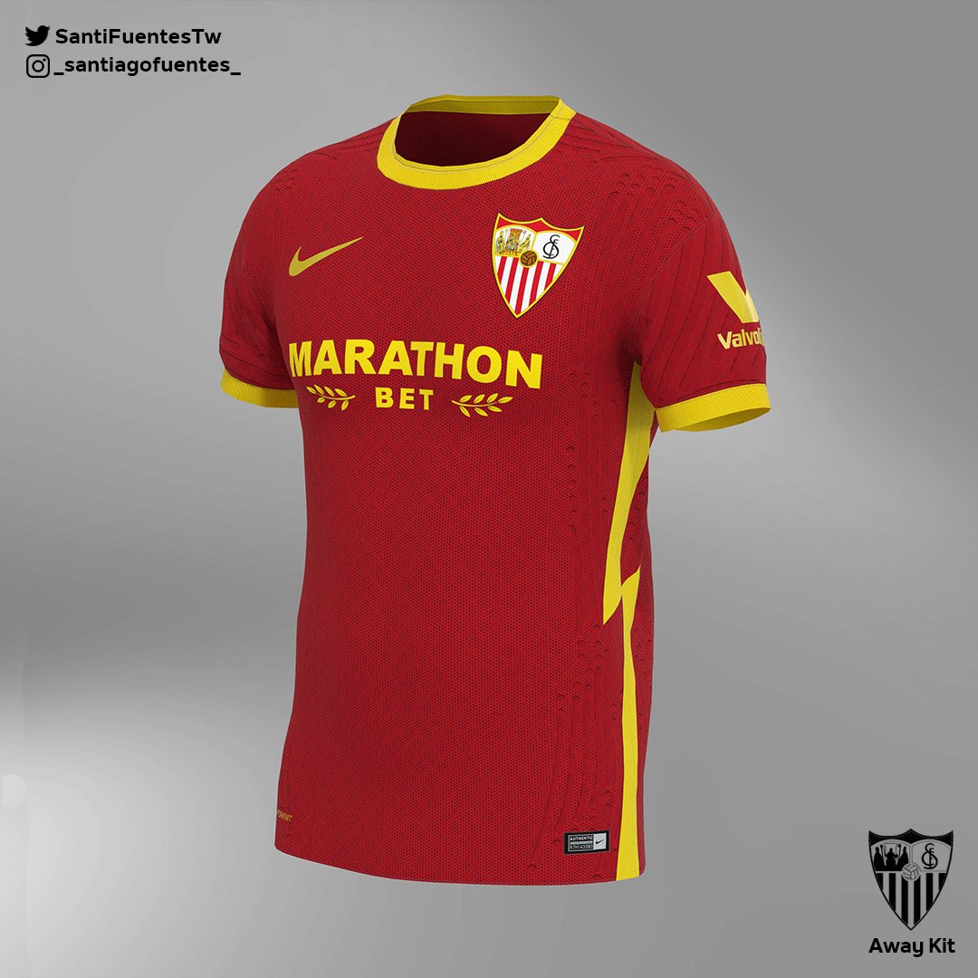 SantiFuentesTW's tweet image. Away Jersey @SevillaFC 🇪🇦
La camiseta utiliza amarillo y rojo, los colores de la bandera de la ciudad de Sevilla, además presenta un patrón referido al Metropol Parasol, icónica estructura sevillana.

¡Se agradece like y RT!

#SevillaFC #Sevilla #Blanquirrojos