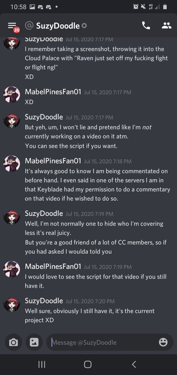 For starters, I think  @Doodletones deserves some praise for being the motherly saint in the CC that she is now. I watched her comm on me and it felt like a weight had been taken off my shoulders. I even remember talking to her on Discord a few days back and it was cathartic.