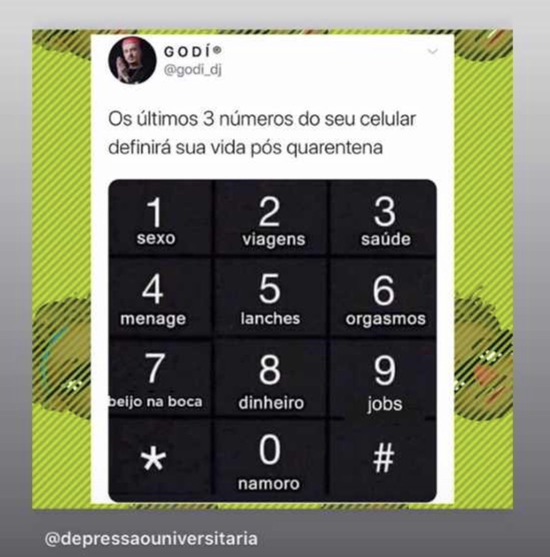 Euvinit's tweet photo. Menage, lanches e jobs. E vc? #pósquarentena #acabaquarentena #vaiemboracorona https://t.co/12iGt1UY26