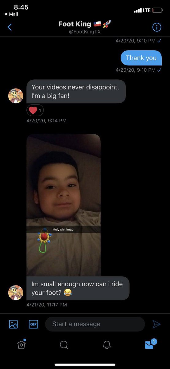 Financialsissy1's tweet photo. @AUnownedpiigy @Unownedpiiggy Screenshots from Latino Foot Lover asking for videos that contain small children. He is a 27 year old man. His alibi is that he used “small person” as a reference to stuffed animals or teddy bears because that is often what girls substitue PEDOPHILE https://t.co/cBiQUwOVmf