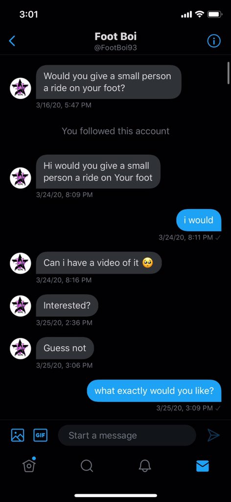 Financialsissy1's tweet photo. @AUnownedpiigy @Unownedpiiggy Screenshots from Latino Foot Lover asking for videos that contain small children. He is a 27 year old man. His alibi is that he used “small person” as a reference to stuffed animals or teddy bears because that is often what girls substitue PEDOPHILE https://t.co/cBiQUwOVmf