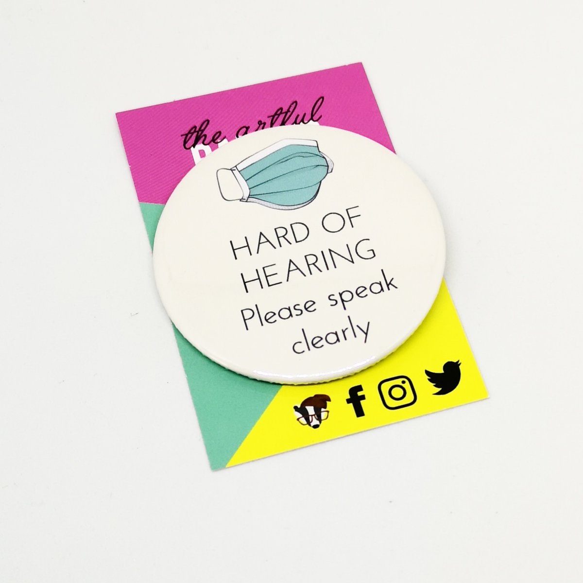 BadgerArtful's tweet photo. My badges for people who are hard of hearing and those who lip read, are my way of helping someone get through their day. #handmadehour #lipreader #mask
https://t.co/VY2Hs8S6NI https://t.co/65BsQVPuco