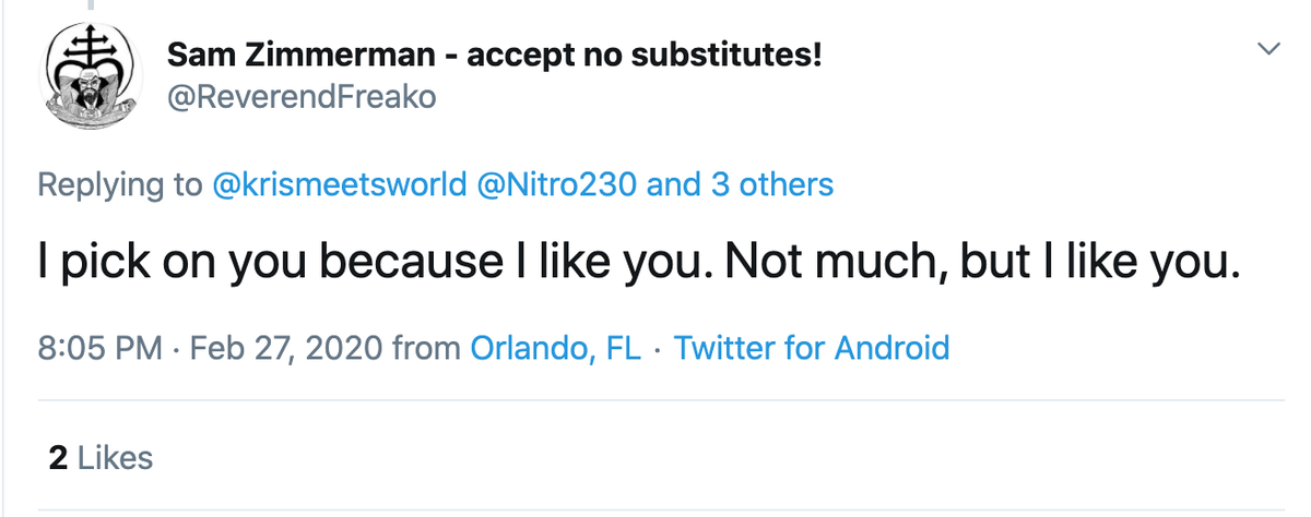 Here's a guy I interacted with regularly. I mean, for fucks sake. Look at this tweet.