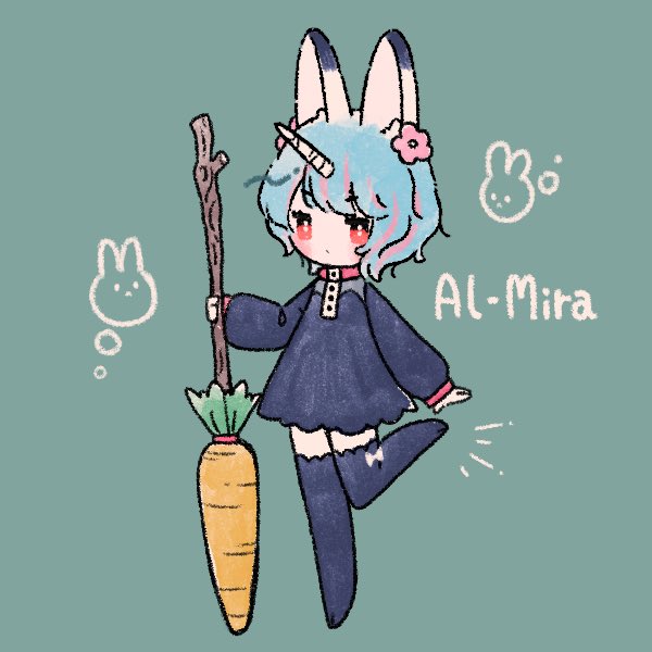 1girl animal ears carrot solo single horn horns rabbit ears  illustration images