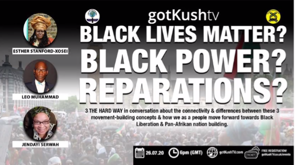 Very interesting & powerful points in the 'BLACK LIVES MATTER? BLACK POWER? REPARATIONS?' talk with fantastic speakers @Xosei, @SistaSerwah, & Leo Muhammad led by @gotkushTV.
#reparations #blackpower #BlackLivesMatter 
#TheoMichael4NEC