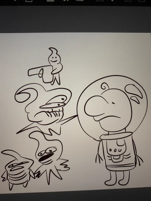 I do late night drawings with a friend of mine. These are from a while ago and are the smash bros characters. And these drawings are to make the most shittiest and fastest drawn versions of these characters. 