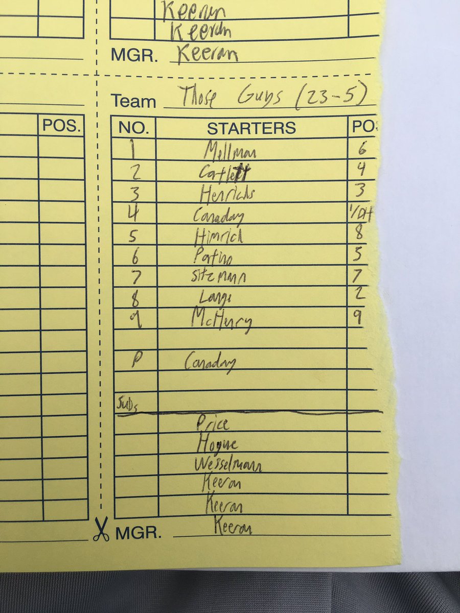 ThoseGuys_IA's tweet photo. Lineup for game 2 https://t.co/teVLvN7kSa