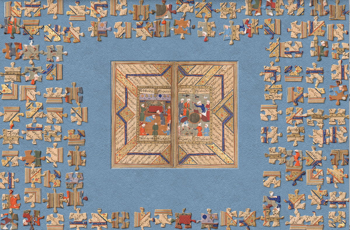 BLAsia_Africa's tweet photo. Not too late for a Sunday #puzzle. Filling water-skins and visiting a tomb in this luxurious 16th century Shiraz copy of the poetical works of the poet Ahli (IO Islamic 550, ff. 78v-79r) #BLPerMss #BLPuzzles

https://t.co/wFfOxgwN2O https://t.co/j5iYsZmBlG