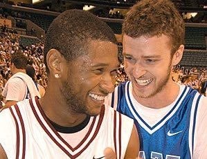 Usher is good friends with Justin/NSYNC and has attended every one of their “Challenge for the Children” events since 1999.