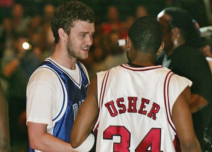 Usher is good friends with Justin/NSYNC and has attended every one of their “Challenge for the Children” events since 1999.
