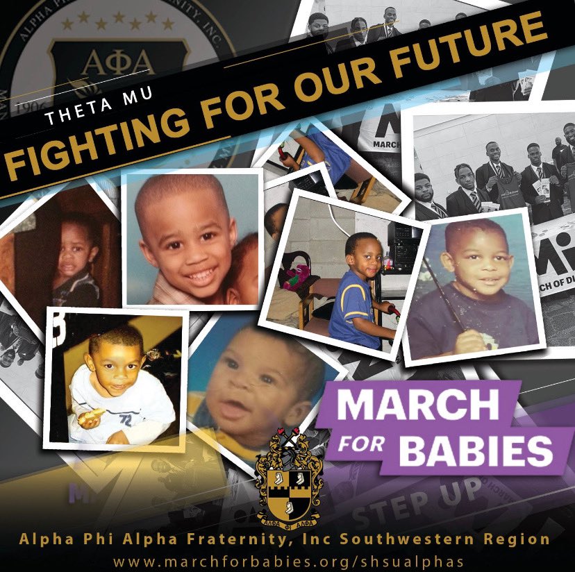 ThetaMuAlphas's tweet image. We as a chapter would like to proudly announce that we won the March for Babies flyer design contest for the undergraduate chapter in the Southwest Region.🤙🏾 
#PayhΘΜage #ChangeTheCulture 

We are still accepting donations to help the babies. Donate here.
marchforbabies.org/Fundraising/Pe…