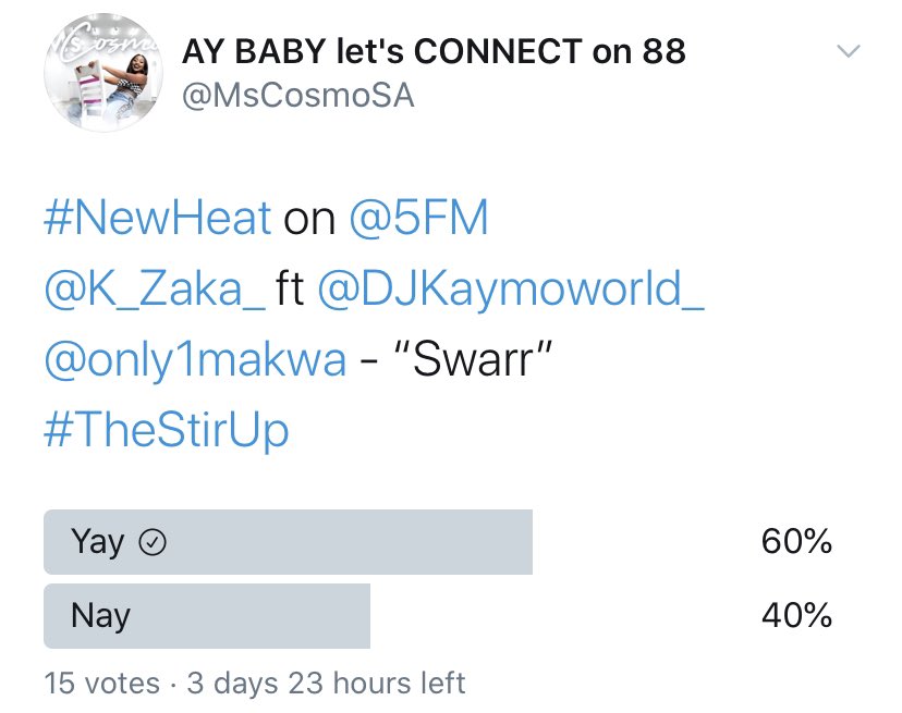K_Zaka_'s tweet photo. Last week this time my single  #Swarr feat. @only1makwa &amp; @DJKaymoworld_ [Prod. By. @NicJay_Inc ] debuted on Metro FM and today we on @5fm @MsCosmoSA + #Madibuseng by @ChampuruM feat. Costa Titch, @Robot_Boii and myself which is No.2 on #LocalTop5 🙌🏾💫🙏🏾... #K_ZakaBathong https://t.co/opQ1WF35ZD