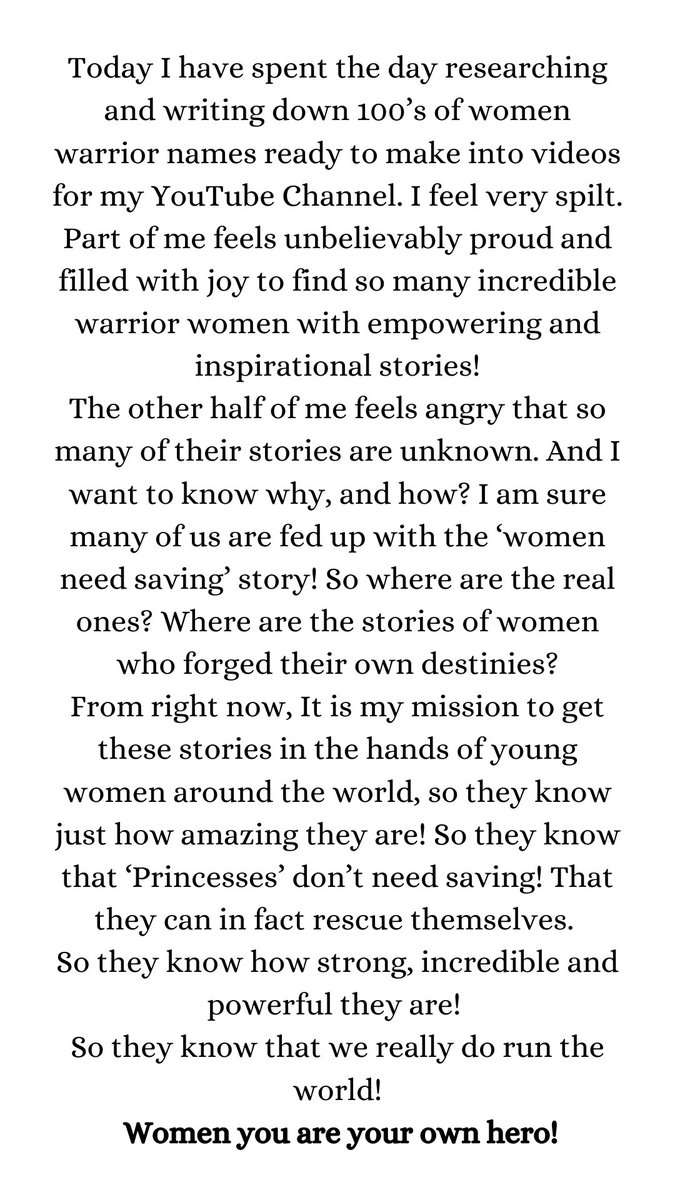 #Warriorwomen #Feminism #WomenSupportingWomen #StandTogether #womenempowerment

A Short Read.