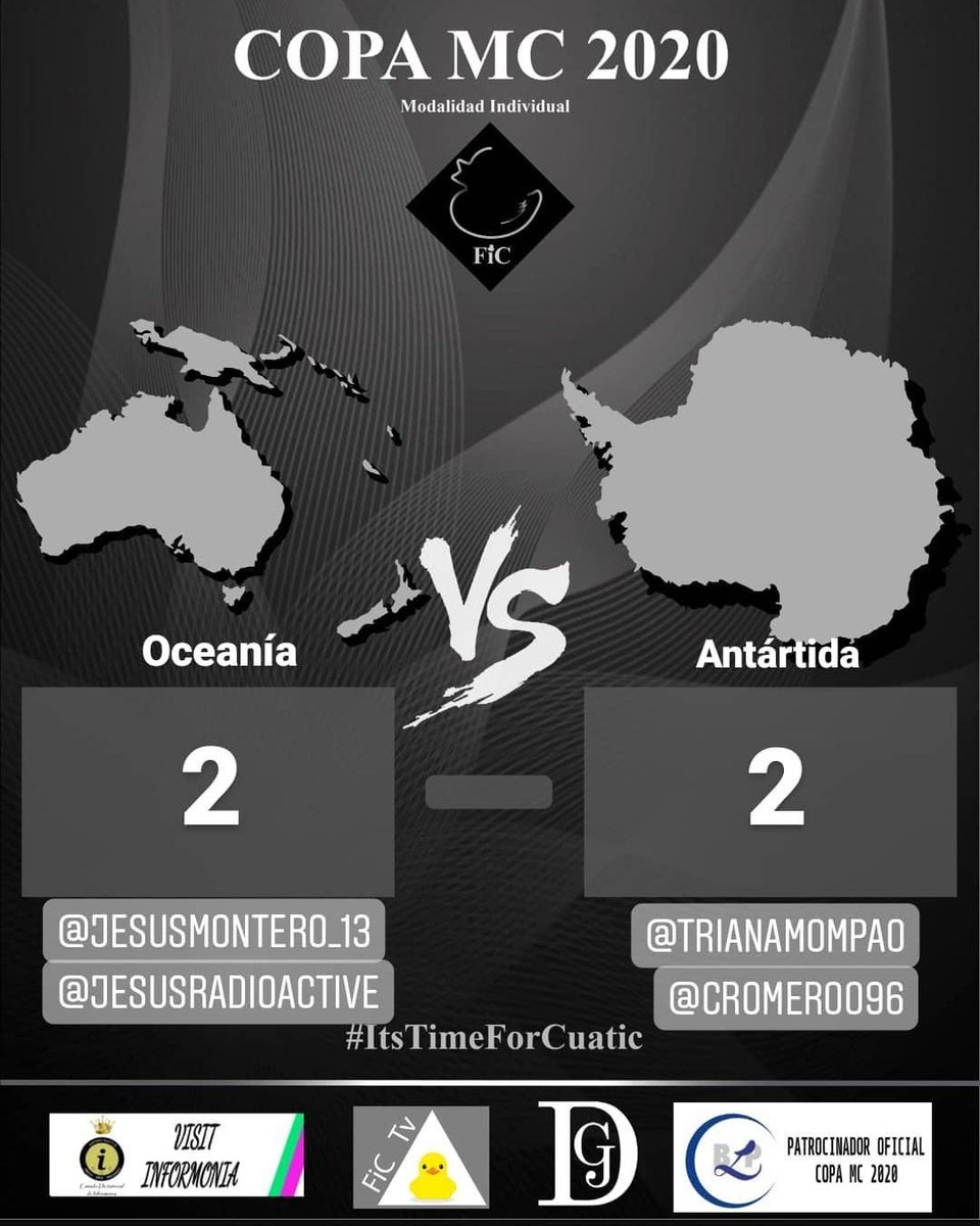 FICuatico's tweet photo. Estos han sido los resultados del Grupo B de dobles.
Oceanía se clasifica como primera de grupo y Antártida como segunda.
Asia cae eliminada de la competición.
Los enfrentamientos en semifinales serán:
Oceanía - África
América - Antártida
#ItsTimeForCuatic #CopaMC20 https://t.co/dPJcyjiix4
