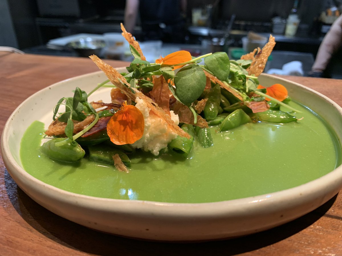 Peas, Fresh Ricotta Cheese and Prosciutto. Classic flavors done a little different.
.
.
We might be in a covid world but it doesn’t mean dining and eating well can’t be a part of our lives. Visit exploretock.com/surrell for reservations.