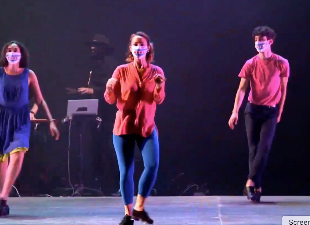 NewYorkTheater's tweet image. I love the social distancing tap dancing that @ctsquared is doing right now in "30 feet together, 6 feet apart" (which is a pun!)