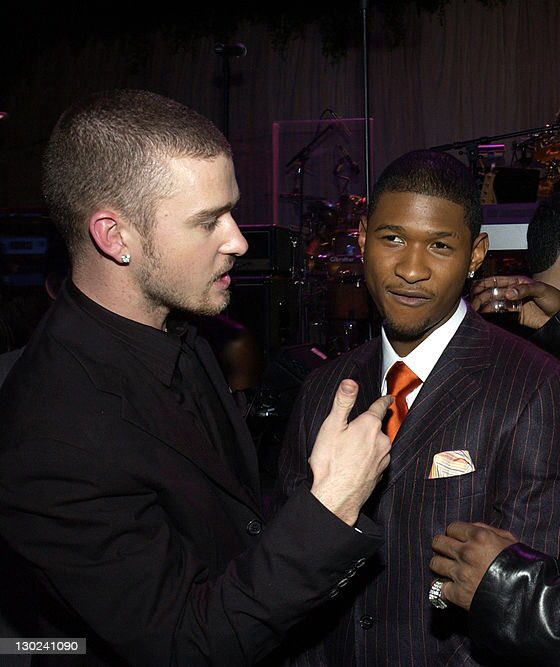 Usher and Justin at the 2003 Clive Davis Pre Grammy Party.