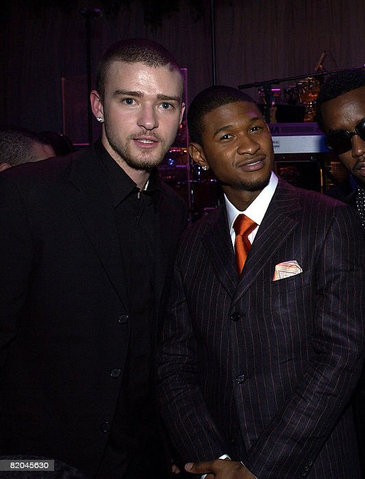 Usher and Justin at the 2003 Clive Davis Pre Grammy Party.