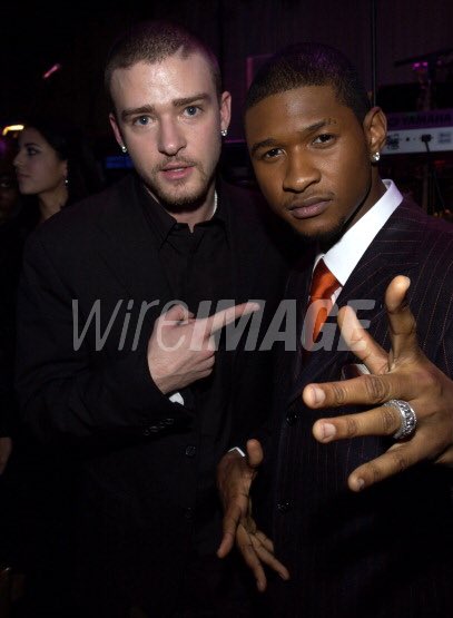Usher and Justin at the 2003 Clive Davis Pre Grammy Party.