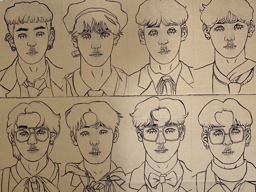 wip , idk why but i wanted to paint on cardboard for some reason n now i'm painting on cardboard