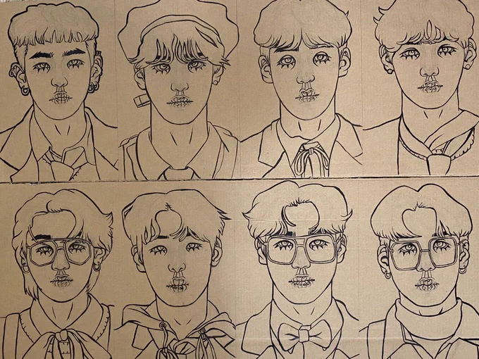 wip , idk why but i wanted to paint on cardboard for some reason n now i'm painting on cardboard 