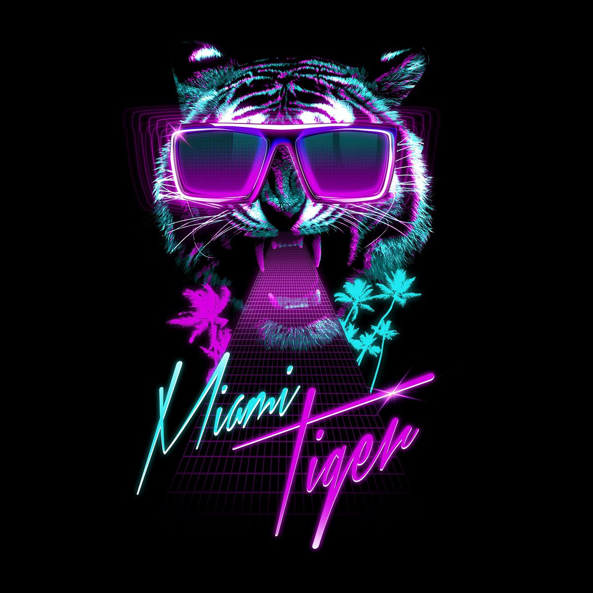 RetroSynthwave's tweet photo. For this summer 🌴 let's have the style of the 🕶️ MIAMI TIGER 🐯
Artwork by Robert Farkas ✏️
#MiamiTiger #RobertFarkas https://t.co/ciAd8C9y2c