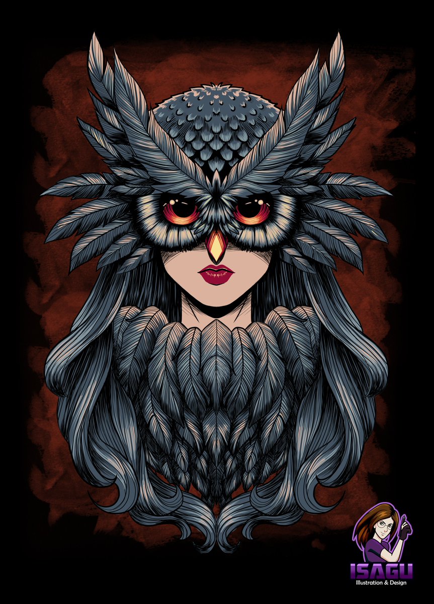 Isagu_art's tweet image. i just finished a new design. i call her Olw woman. able to purchase in some products on my Redbubble shop #owl  #comic #tshirt #screenprinting #GraphicDesign