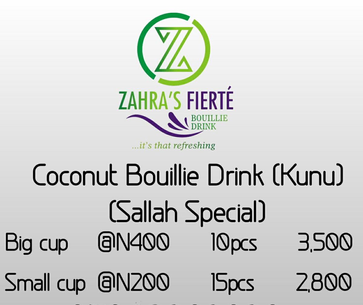 Greetings from Kano.  You can order for your natural sweet/unsweetened coconut drink in form of Kunu. It is a taste never to forget. It can be taken warm or cold.  

Please retweet and place your order on 08137791228. Thank you