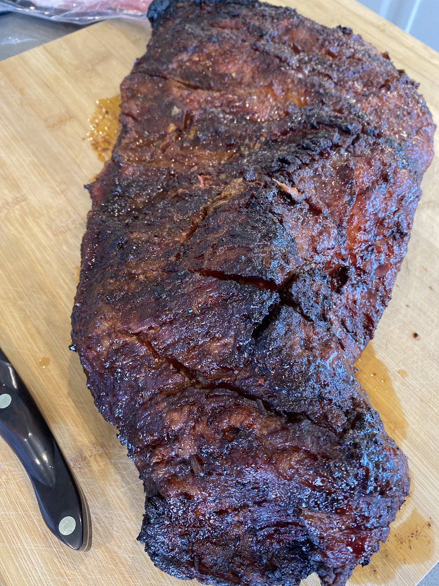 MattGarver04's tweet photo. Put a brisket on the @BigGreenEgg today and then did some@bacon wrapped burnt ends thanks to @MeatChurch !! #BGE #GrillLife #TexasCandy @1053SS https://t.co/UapO4VoZkh
