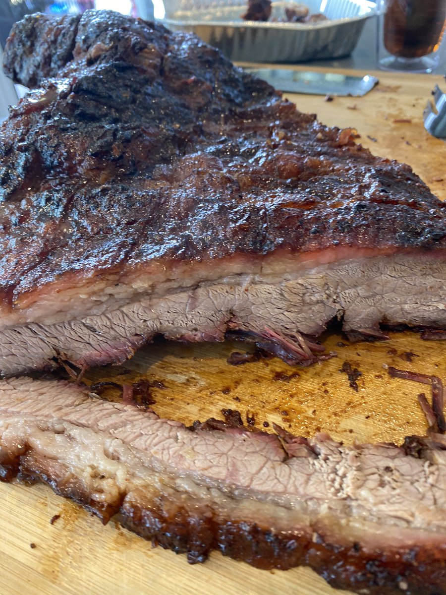 MattGarver04's tweet photo. Put a brisket on the @BigGreenEgg today and then did some@bacon wrapped burnt ends thanks to @MeatChurch !! #BGE #GrillLife #TexasCandy @1053SS https://t.co/UapO4VoZkh