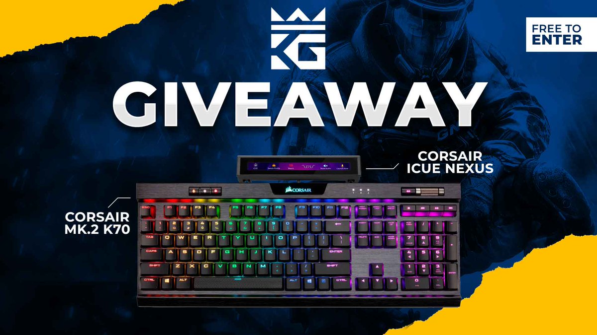 KingGeorge's tweet photo. ⌨️ King George Corsair K70 World Wide #Giveaway. 

🤳 Like &amp; RT
✌️ Tag 2 Friends
🥰 Follow @KingGeorge + @CORSAIR 

⬇ Enter Here ⬇ #ad
https://t.co/U8v4ZHWIq9 https://t.co/zREPtIa0Rm