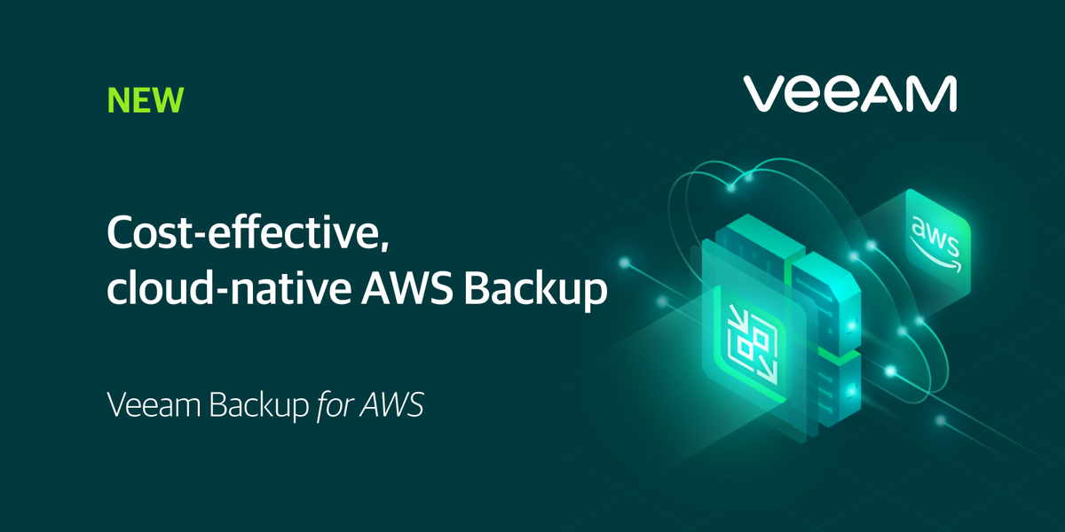 Veeam's tweet photo. NEW #VeeamBackup for @AWS v2 supports AWS #DisasterRecovery, protecting your business against regional outages.
Explore cloud-native #BetterBackup and recovery.👉https://t.co/tTiCgiJ1eb https://t.co/5Stj80QrP2