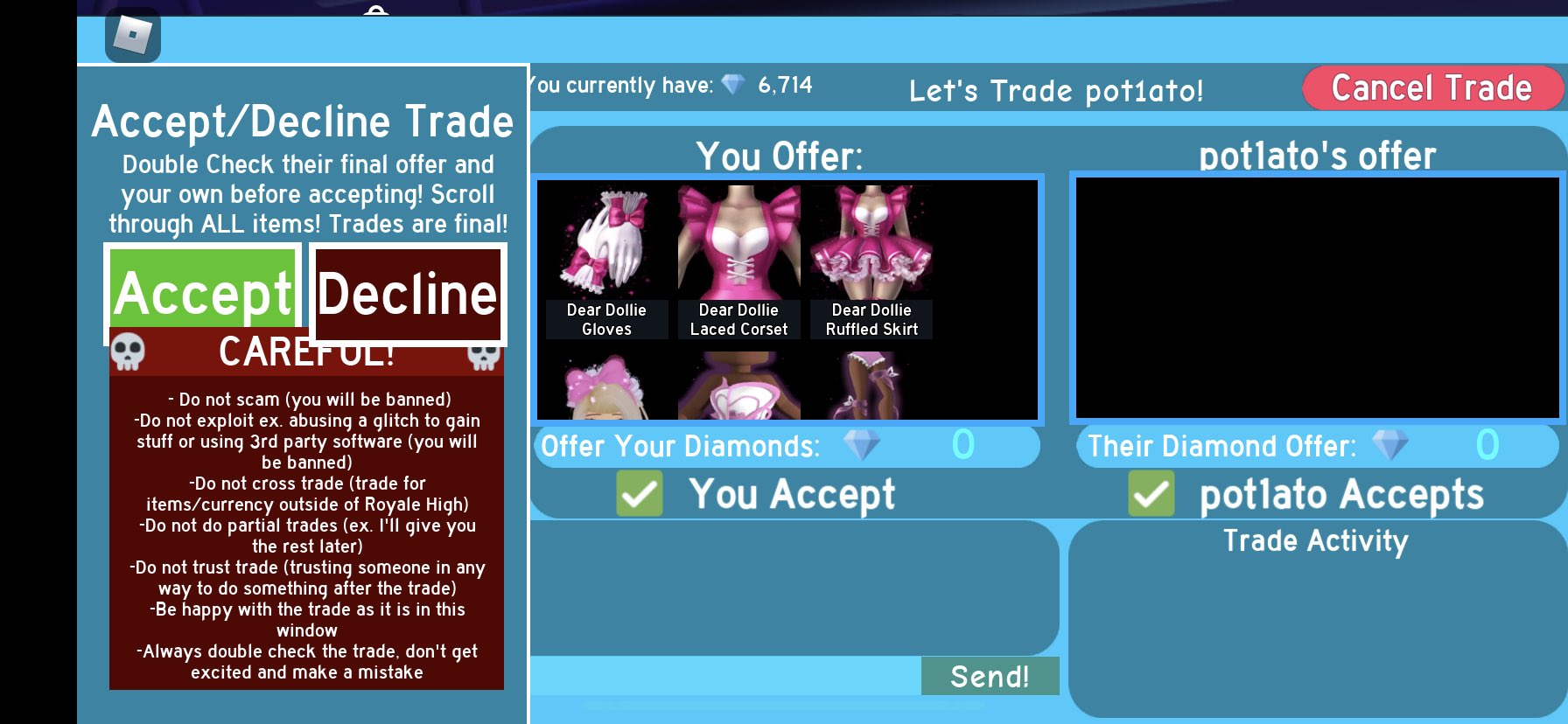 Scams within trading, Royale High Wiki