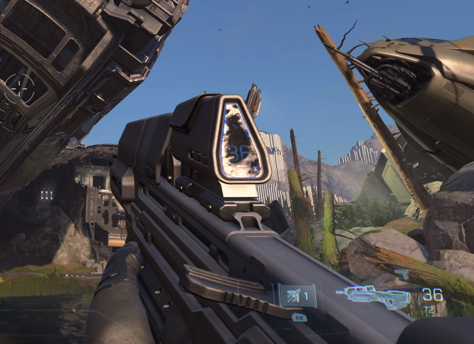 We all know the shadows and lighting bring it down a bit, but the AR has immense detail put into it and the amount of polygons it has is most likely more than anything else in Reach. Digital Foundry has a fantastic video on this.