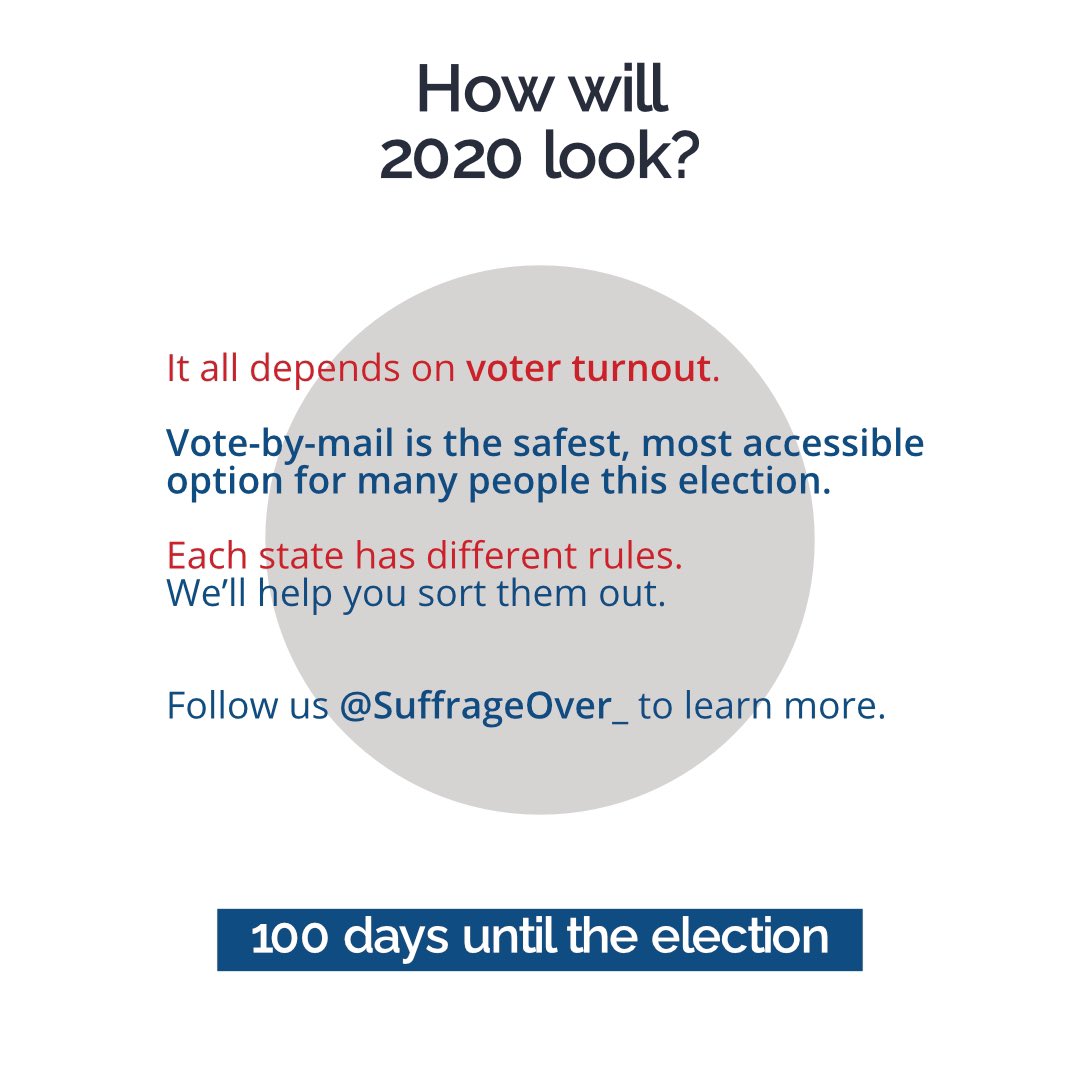 SuffrageOver_'s tweet photo. Some states make vote-by-mail easy, automatic, and accessible to all. Other states are pulling some shenanigans.

A group of democracy warriors have come together to sort through the rules and regulations so you don’t have to.
#SuffrageOverSilence #100Days #VoteBlueToSaveAmerica https://t.co/IuwcQopBuX